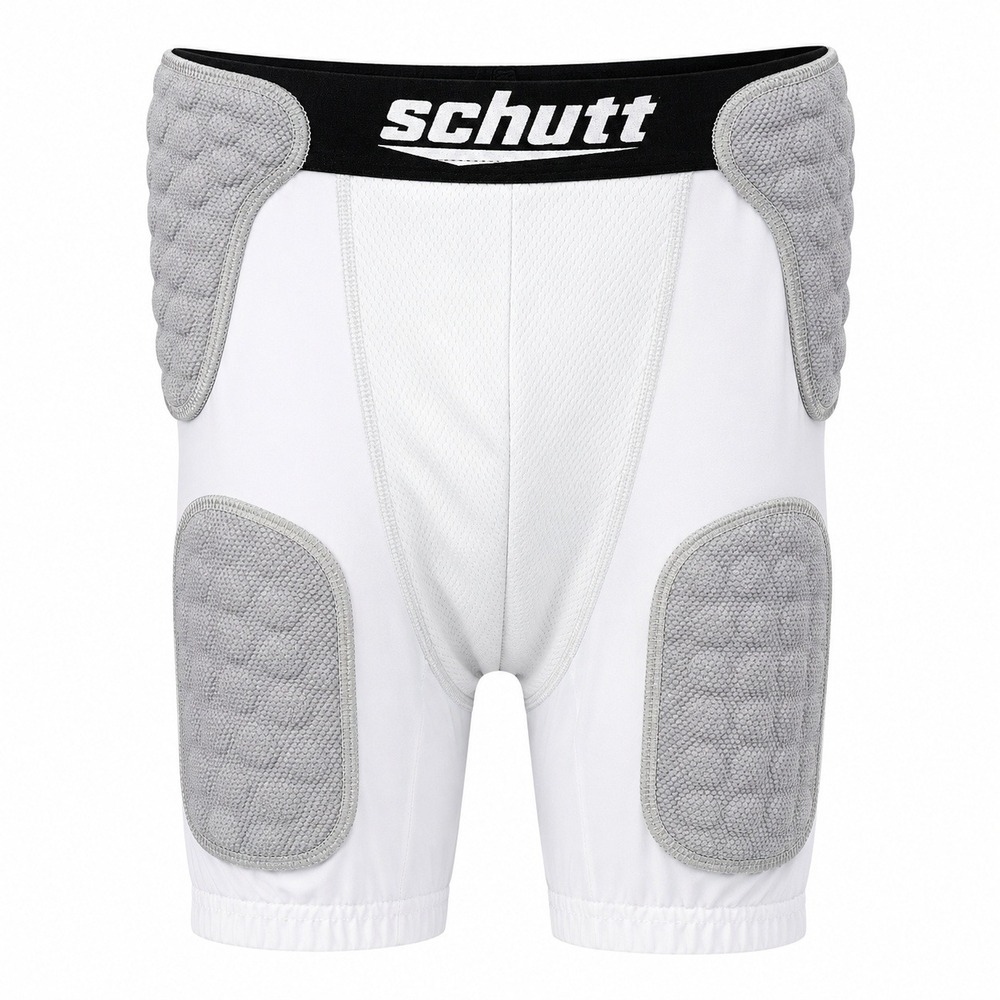 Schutt Youth Small Padded Football Girdle Compression Shorts White Gray Y-Small